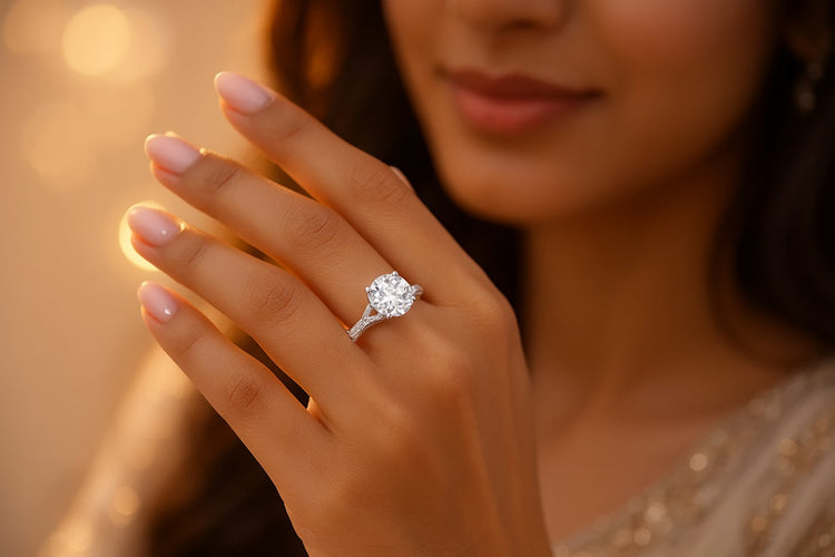elegant engagement ring silver PK, proposal ring Pakistan 2025