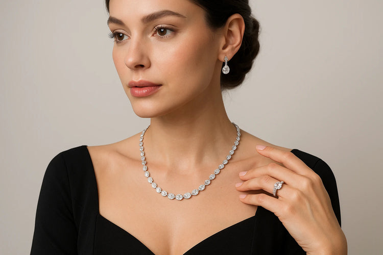 Stylish silver jewelry set for women – artificial jewellery online in Pakistan for weddings, daily wear & special occasions