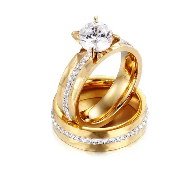 Matching stainless steel couple rings for boys and girls available at the best jewelry store online in Pakistan