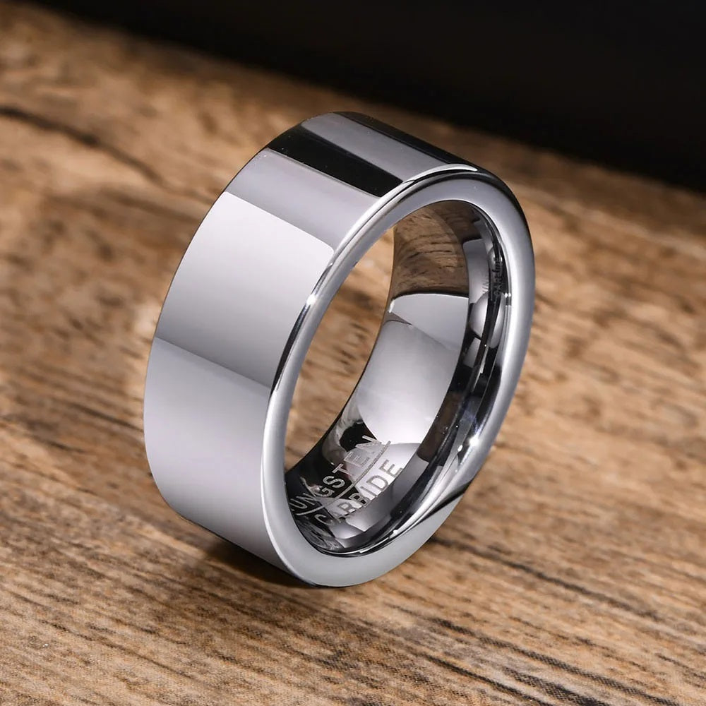 Stylish Tungsten Wedding Bands Silver Ring