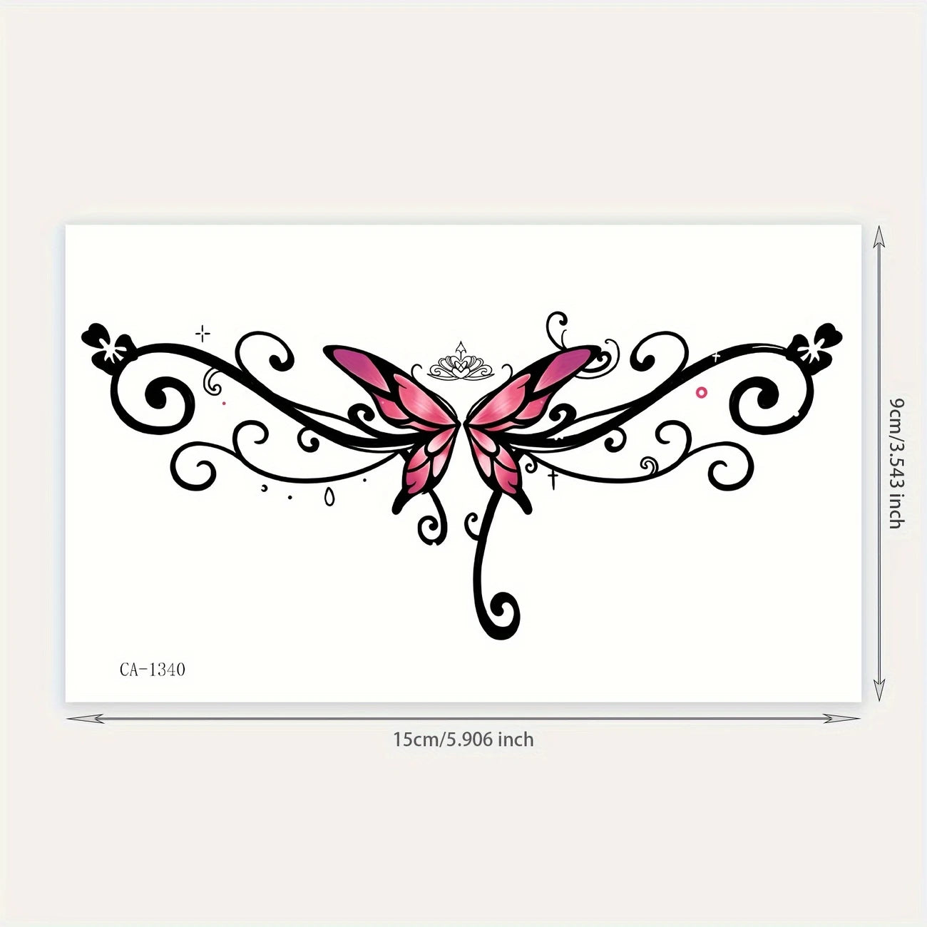 Pink & Black Butterfly Tattoo Sticker – Fashionable Temporary Body Art for Women Wearing Affordable Artificial Jewellery in Pakistan