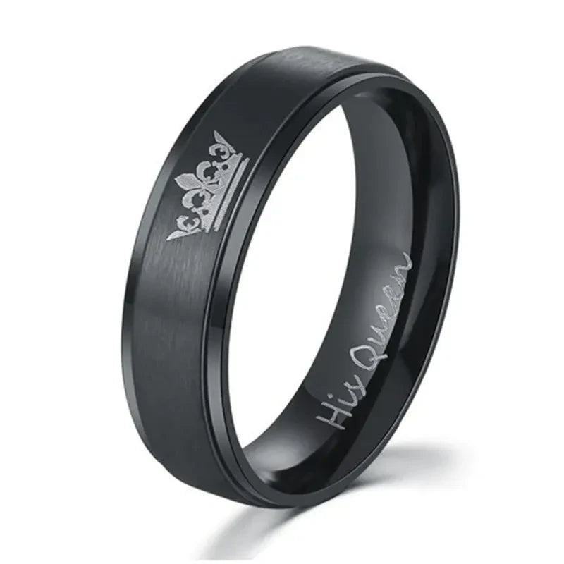 Stainless Steel King & Queen Couple Rings