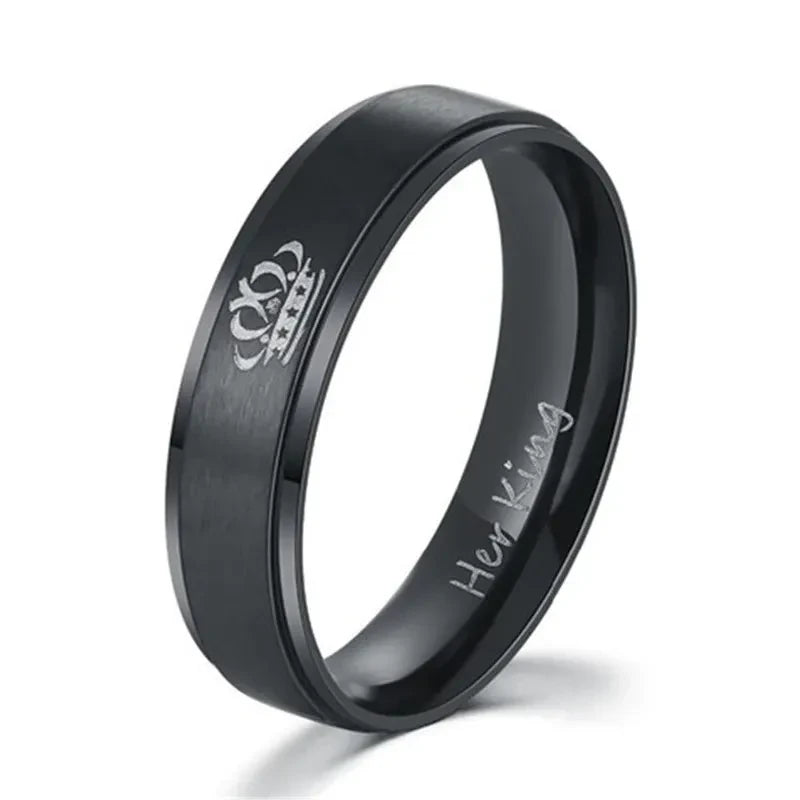 Stainless Steel King & Queen Couple Rings