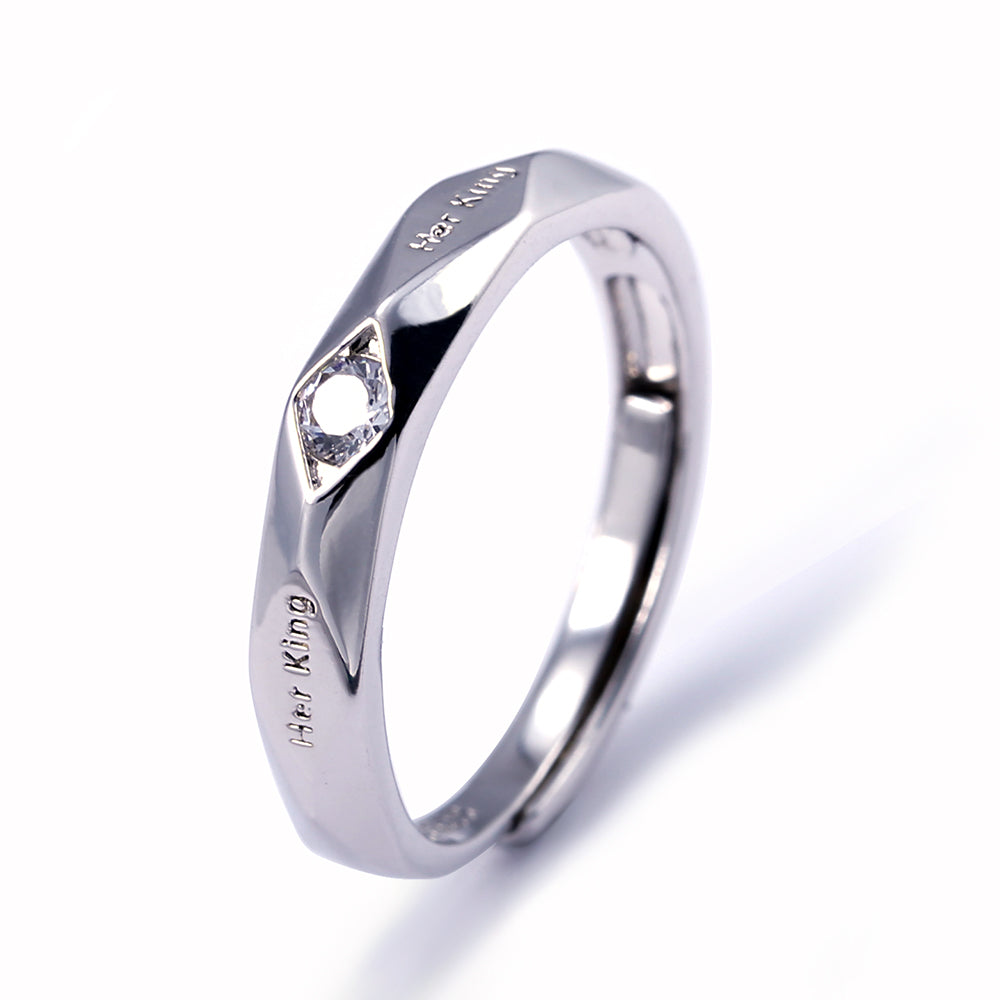 His Queen Her King couple rings set made of brass and zircon, perfect gift for couples Female – Artificial Jewellery Online in Pakistan