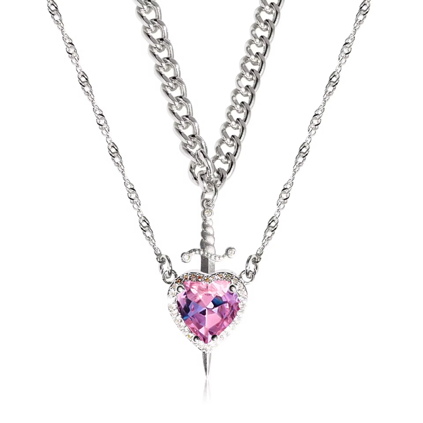 Heart and Sword Necklace Set – Romantic Couple Jewelry available in Artificial Jewellery Online in Pakistan
