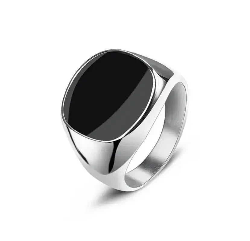 Black Square Ring For Men 1