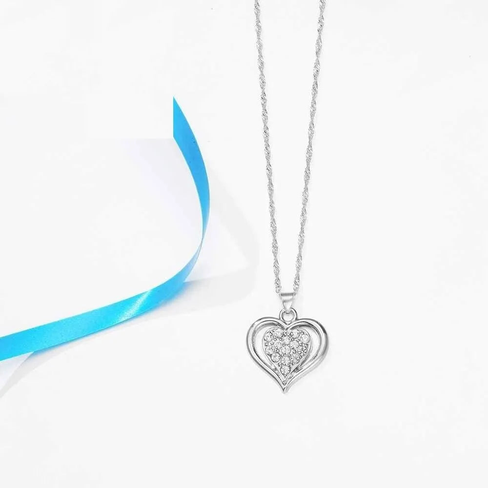 Heart 925 Silver Jewelry Set - Necklace