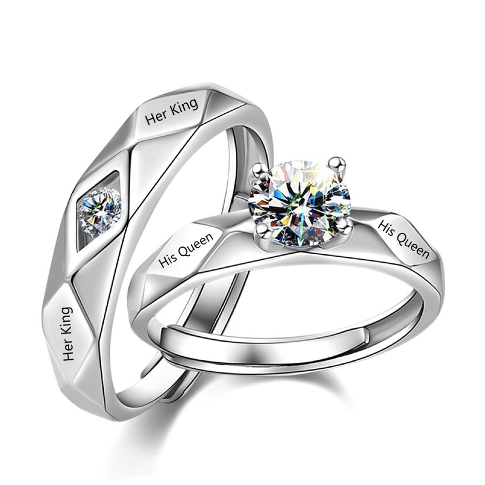His Queen Her King couple rings set made of brass and zircon, perfect gift for couples – Artificial Jewellery Online in Pakistan