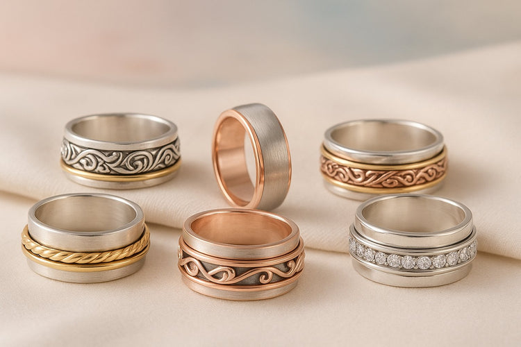 Discover Spinner Rings Pakistan – Stylish anxiety, fidget, and stress relief rings for women, available online at Eva & Esh