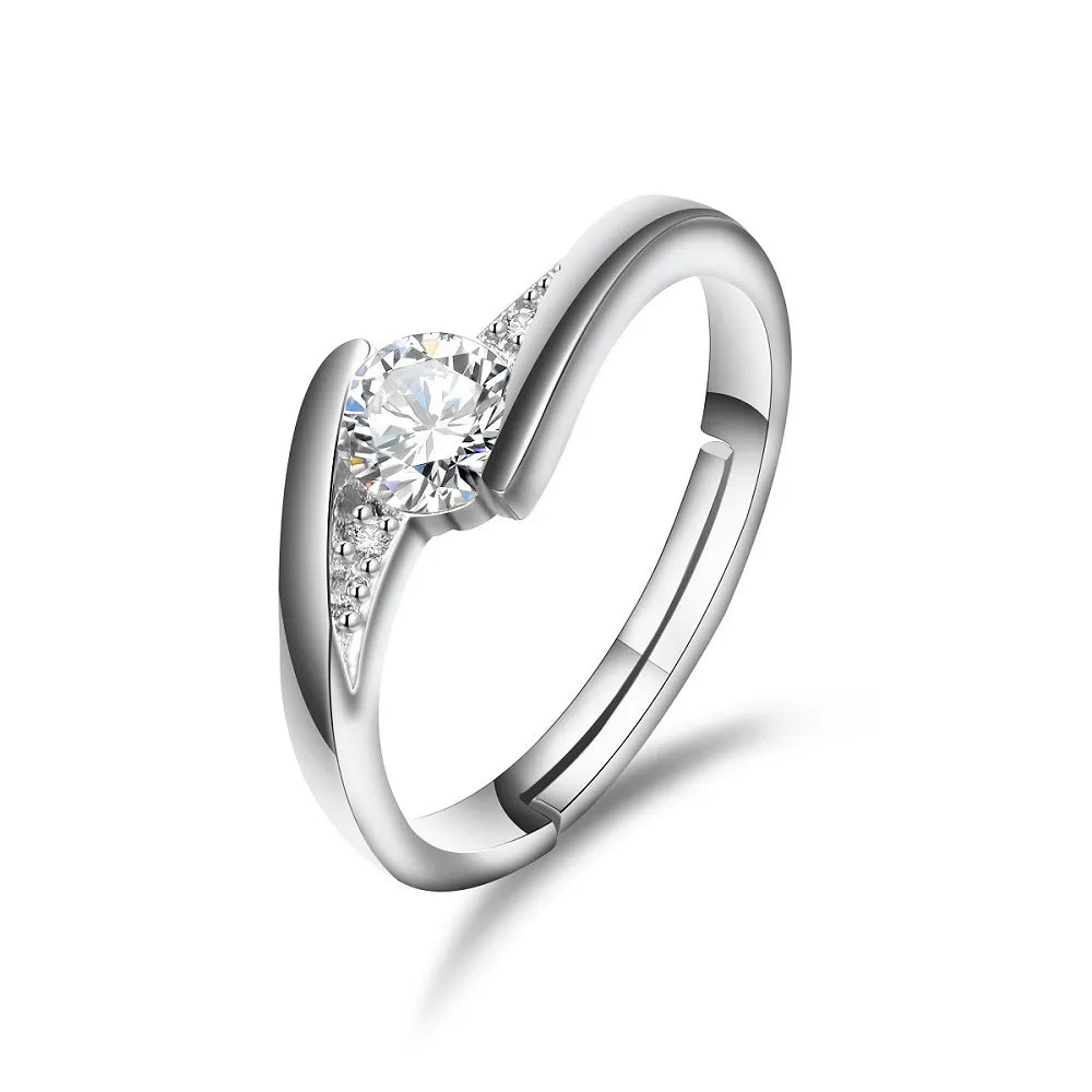 His and her brass zircon rings on hand display – affordable artificial jewellery in Pakistan