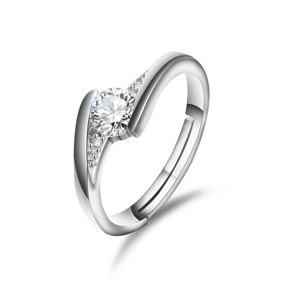His and her brass zircon rings on hand display – affordable artificial jewellery in Pakistan