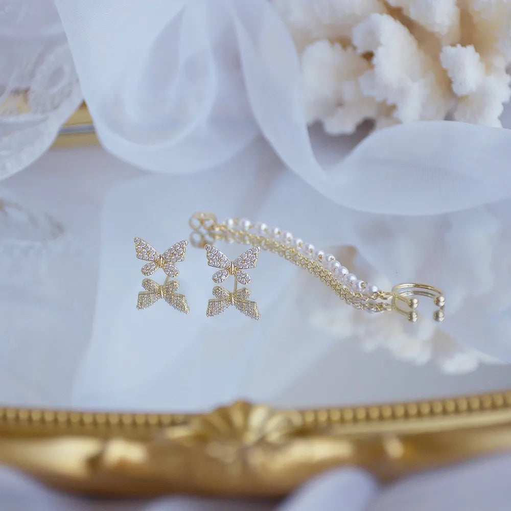 The butterfly ear cuff styled with a casual outfit, perfect for daily wear — beautifully designed at Eva & Esh.