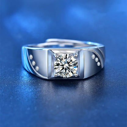 Classic Round Cut Wedding Band Ring for Men in brass and zircon with adjustable size – Artificial Jewellery Online in Pakistan - 3