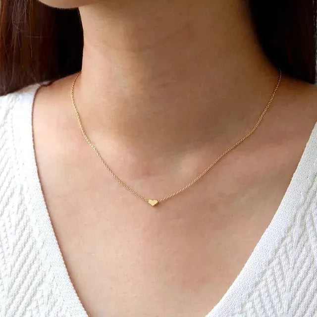 Elegant Heart Necklace in Gold