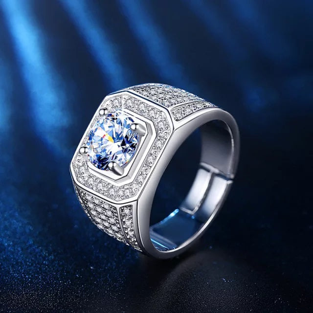 Bold Radiance Adjustable Zircon Big Stone Ring for Men made of brass and zircon, available in sizes US 7 to 9 – Artificial Jewellery Online in Pakistan - S4