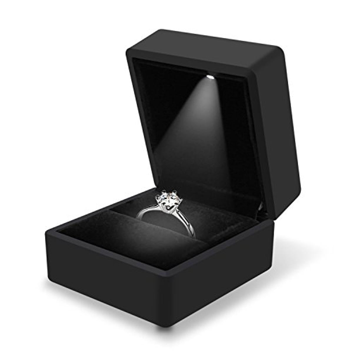 Black Velvet LED Ring Box