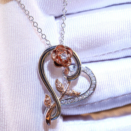 Front view of Enchanting Rose Flower Necklace – Artificial Jewellery Online in Pakistan