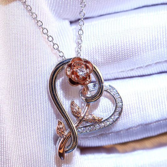 Front view of Enchanting Rose Flower Necklace – Artificial Jewellery Online in Pakistan
