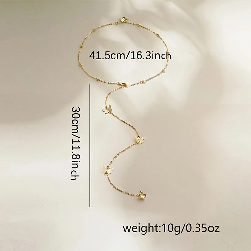 Minimalist body chain with bow pendant – affordable artificial jewellery in Pakistan