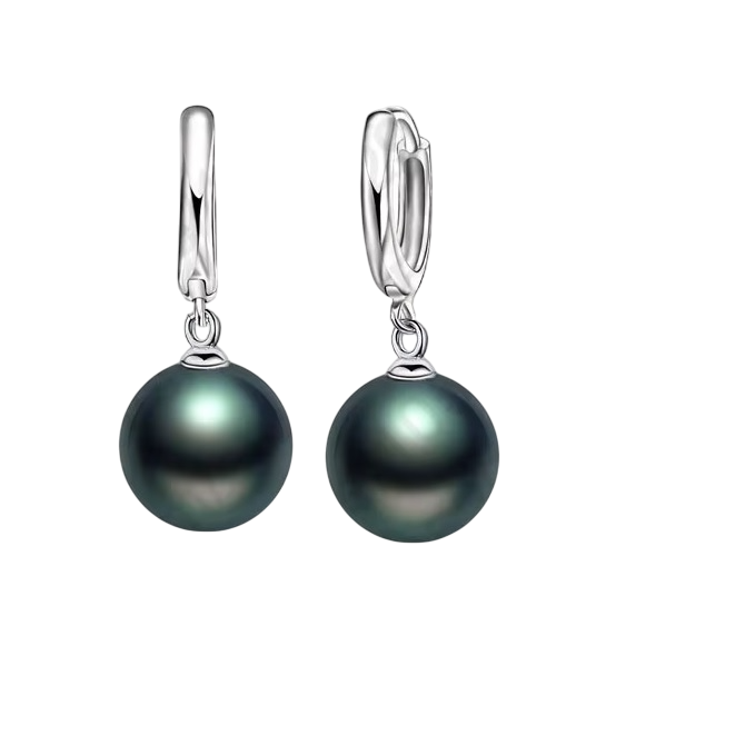 Stunning Black Round Pearl 925 Silver Jewelry Set – Elegant & Timeless