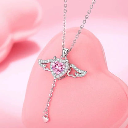 Elegant silver angel pendant with zircon diamond – Best Jewelry Store Online in Pakistan