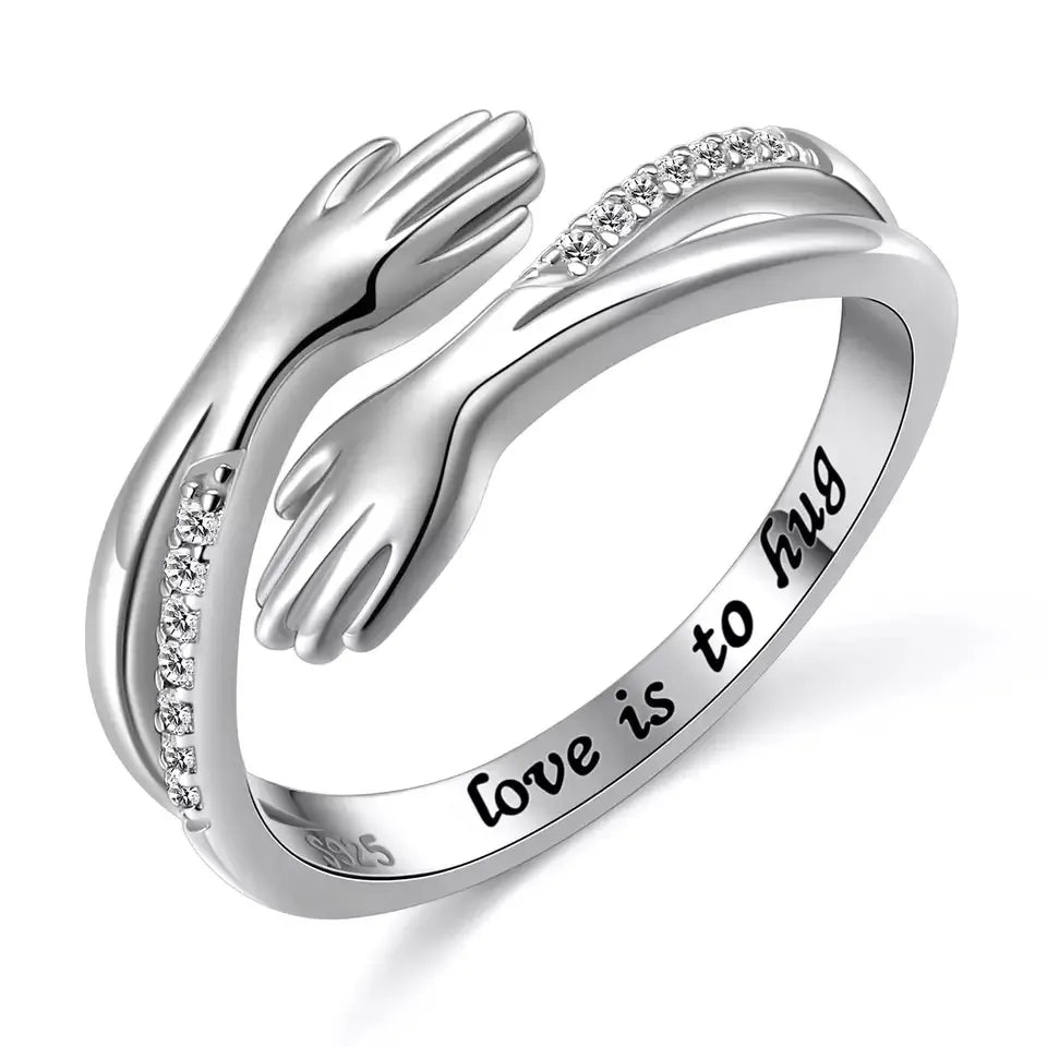 Adjustable brass hug ring with zircon stones – Eva & Esh affordable artificial jewellery store in Pakistan