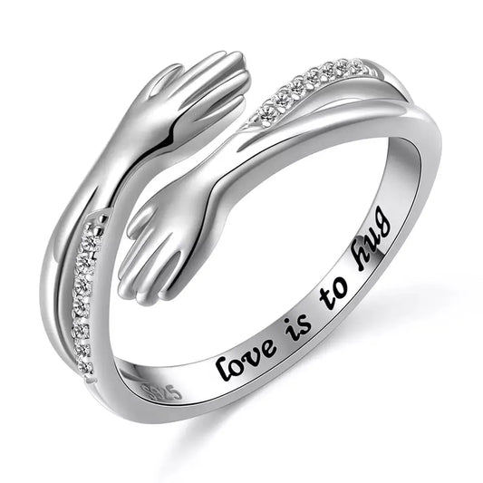 Adjustable brass hug ring with zircon stones – Eva & Esh affordable artificial jewellery store in Pakistan