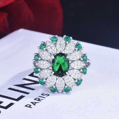 S925 silver ring with sapphire gemstone shown with gift packaging – available at Best Jewelry Store Online in Pakistan