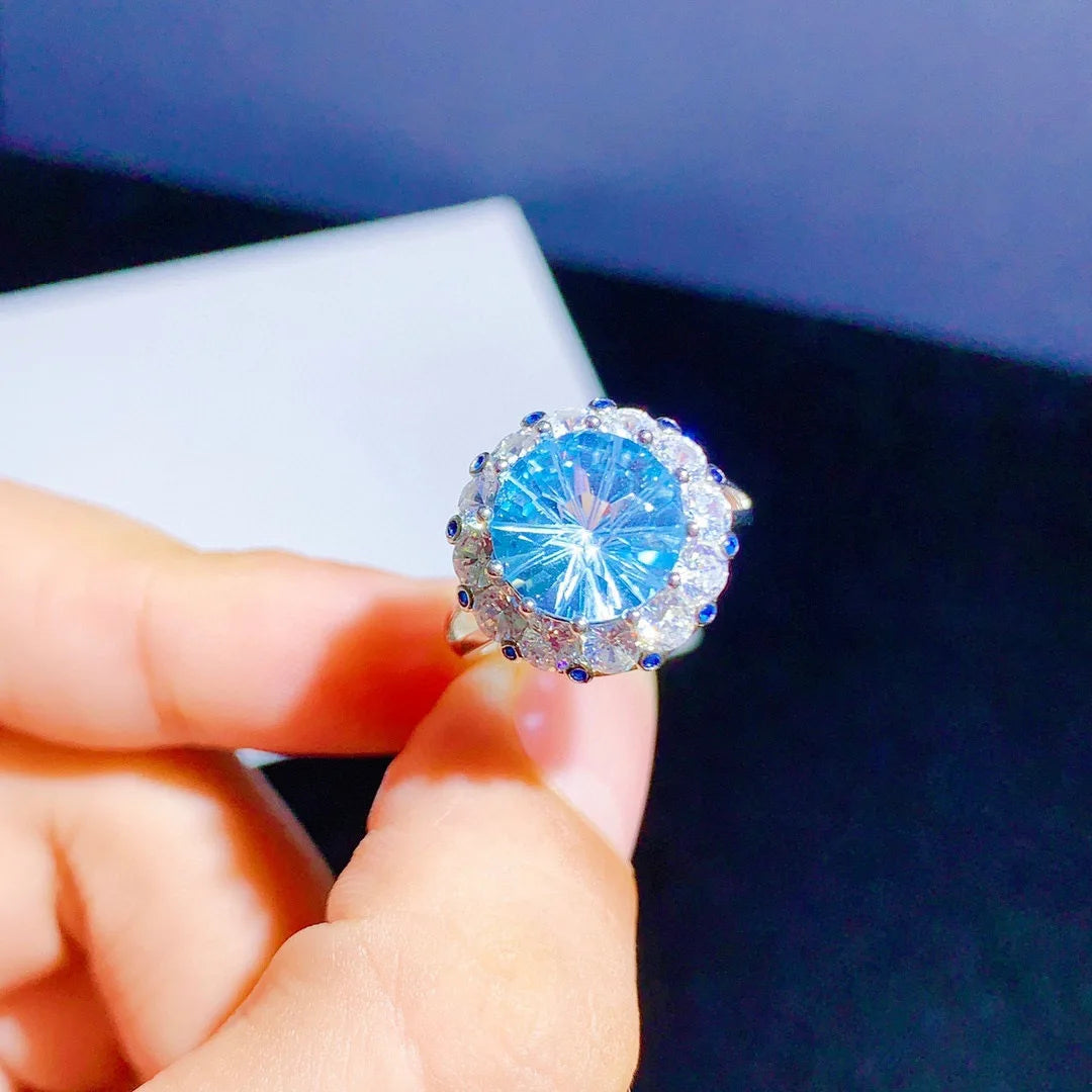 Gift box presentation of blue topaz silver ring – Best Jewelry Store Online in Pakistan