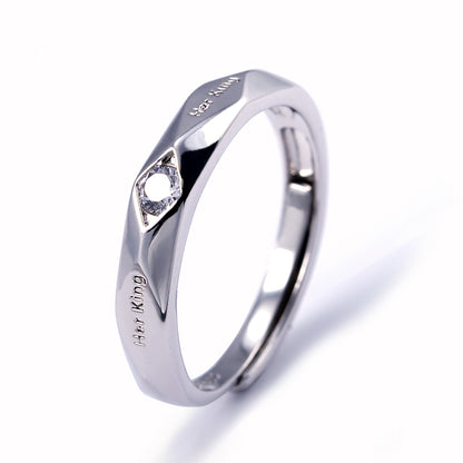His Queen Her King couple rings set made of brass and zircon, perfect gift for couples Female – Artificial Jewellery Online in Pakistan