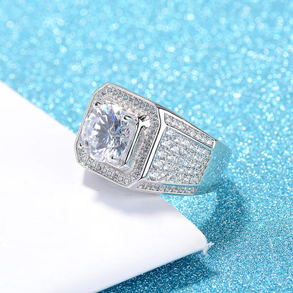 Bold Radiance Adjustable Zircon Big Stone Ring for Men made of brass and zircon, available in sizes US 7 to 9 – Artificial Jewellery Online in Pakistan - S