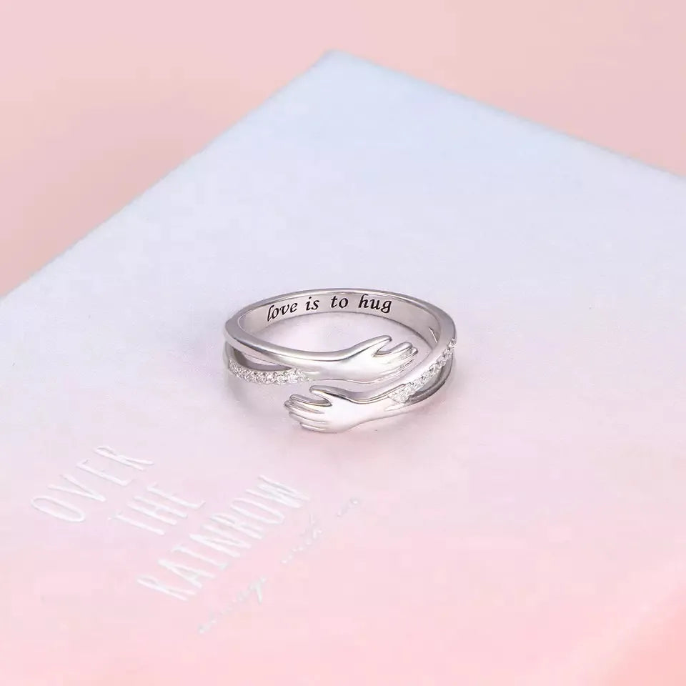 Stylish zircon hug ring in brass – trending piece at Eva & Esh jewellery store Pakistan