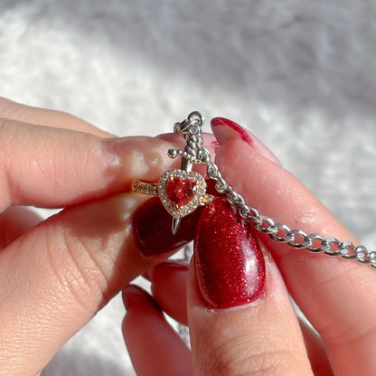 Heart Ring & Sword Bracelet Set – Romantic matching jewelry for couples from Artificial Jewellery Online in Pakistan