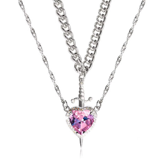 Heart and Sword Necklace Set – Romantic Couple Jewelry available in Artificial Jewellery Online in Pakistan