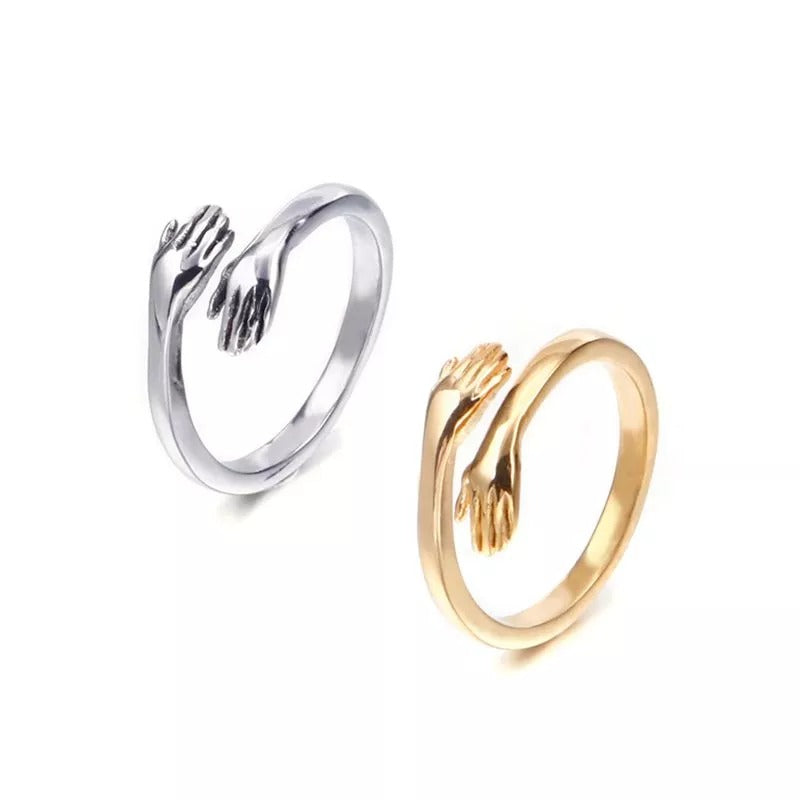 Elegant brass hug ring for women – adjustable couple band from affordable artificial jewellery in Pakistan