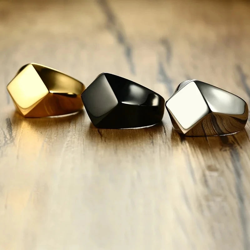 Stylish Stainless Steel Square Ring for Men