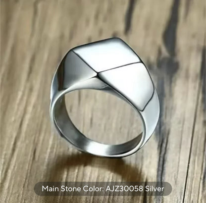 Stylish Stainless Steel Square Ring for Men