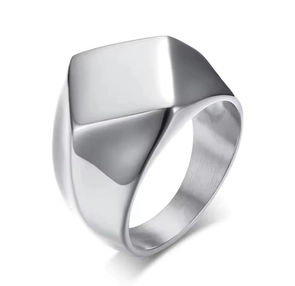 Stylish Stainless Steel Square Ring for Men