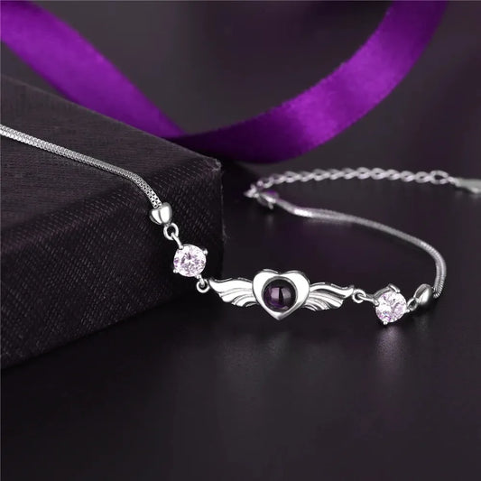 I Love You Bracelet in 100 Languages – Heart Projection Gift for Women – Gulnaz Fashion Premium Jewelry in Pakistan