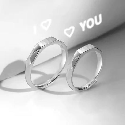 Light Sculpted Couple Rings Set – Elegant Matching Bands for Him and Her, available at Artificial Jewellery Online in Pakistan