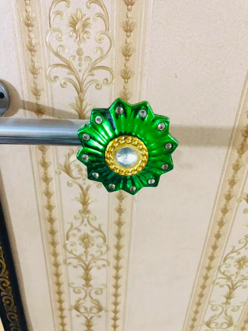 Green Curtain Rod Holder Home Decor