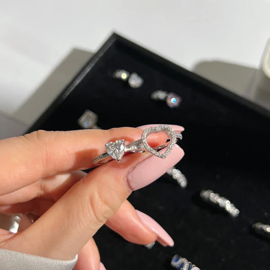 Stackable Heart Ring Set – Dainty & Elegant Rings for Women, available at Eva & Esh – Artificial Jewellery Online in Pakistan