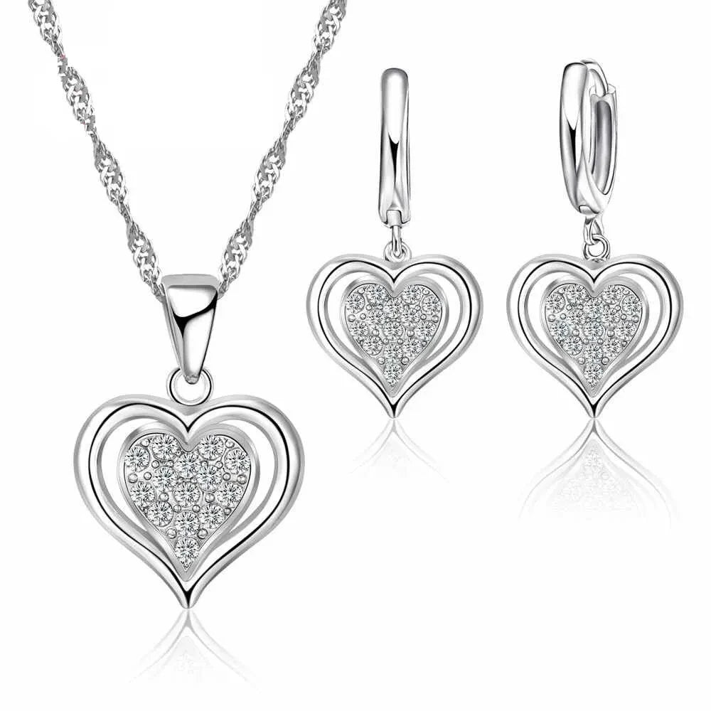 Heart 925 Silver Jewelry Set