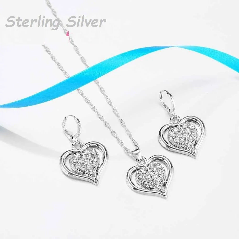 Heart 925 Silver Jewelry Set