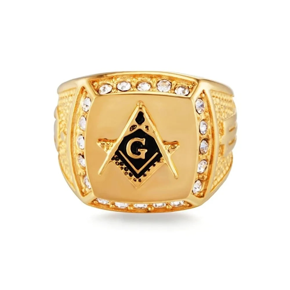 Gold Masonic Ring for Men – Bold & Stylish Freemason Jewelry 