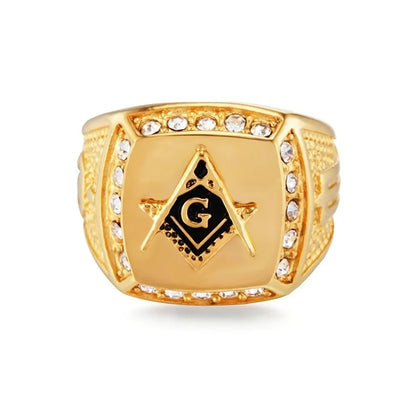 Gold Masonic Ring for Men – Bold & Stylish Freemason Jewelry 