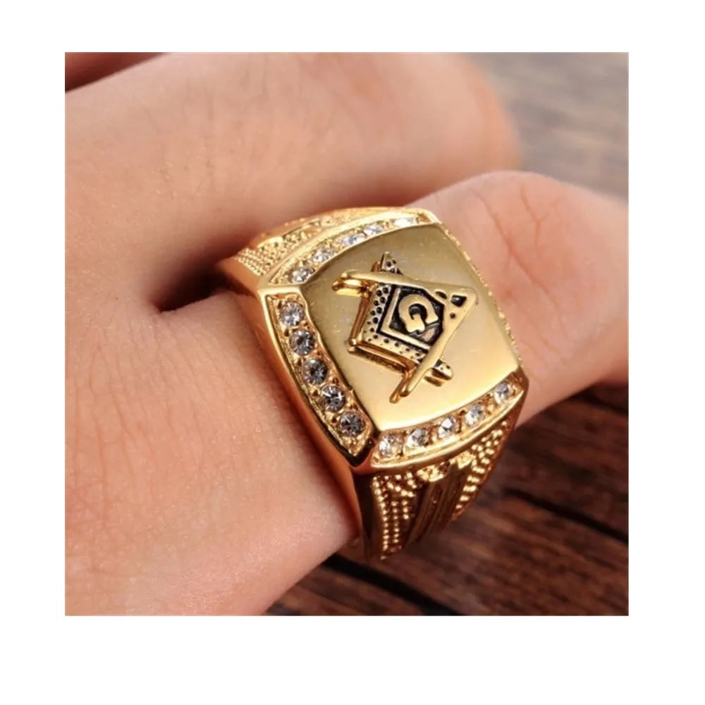 Gold Masonic Ring for Men – Bold & Stylish Freemason Jewelry 