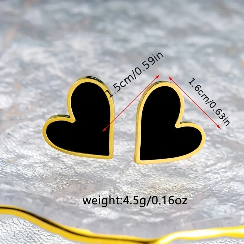 Gold Heart Stud Earrings for Girls – affordable artificial jewellery in Pakistan with chic design