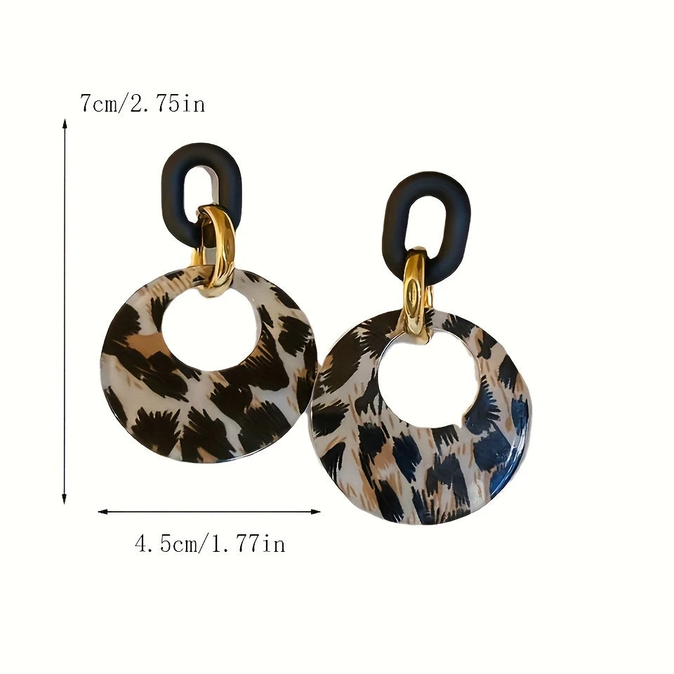 Lightweight acrylic leopard earrings – perfect for quirky and casual outfits