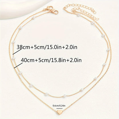 Two layered necklaces with measurements on a white background - Affordable Artificial jewellery in pakistan